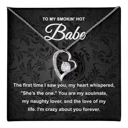 Hot Babe Necklace Gift for Girlfriend – Heart Pendant & Card