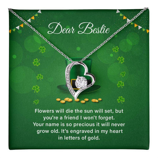 Best Friend Necklace St. Patrick’s Gift Box Card