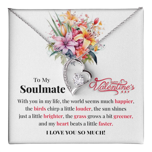 Soulmate Valentine Necklace Gift with Love Card