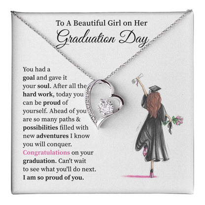 Graduation Necklace for Daughter With Heart Pendant