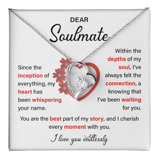 Soulmate Necklace with Heartfelt Message Card & Gift Box