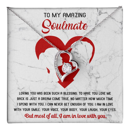 Soulmate Necklace Gift for Her with Message Box