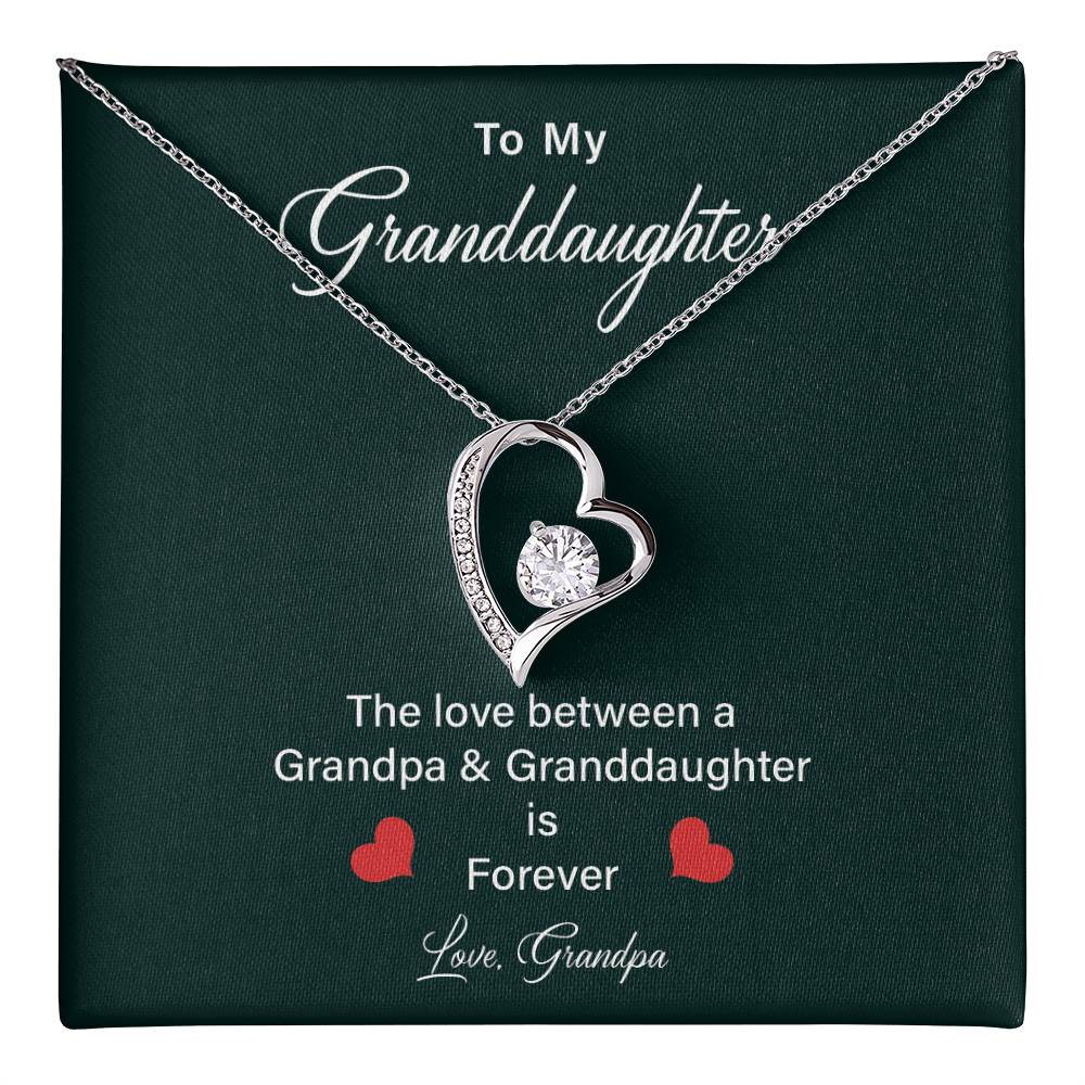 Granddaughter Heart Necklace from Grandpa – Gift Box