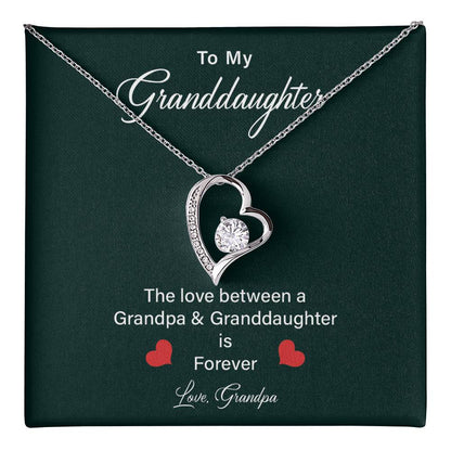 Granddaughter Heart Necklace from Grandpa – Gift Box