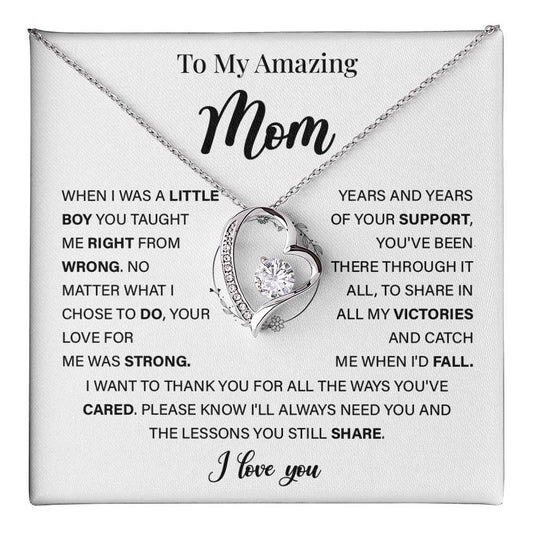Sentimental Necklace for Mom with Heartfelt Message Card