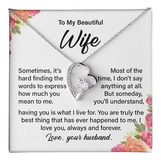 Gift for Wife from Husband with Romantic Floral Card
