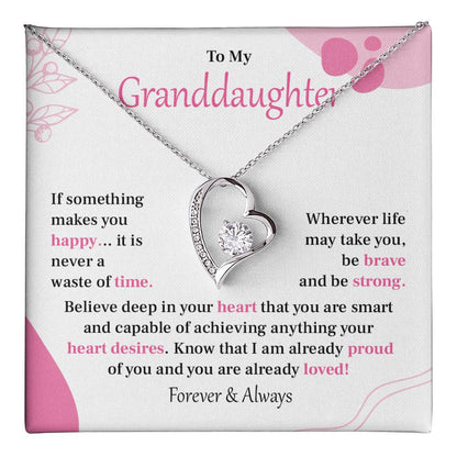 Encouraging Granddaughter Necklace with Heartfelt Message