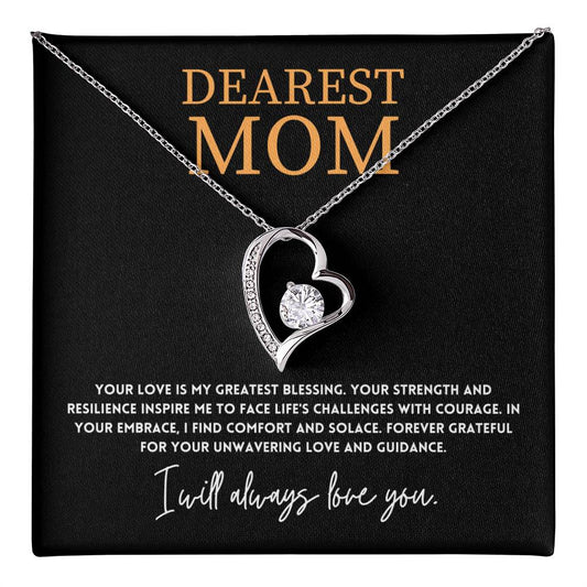 Heart Necklace Gift for Mom from Daughter or Son