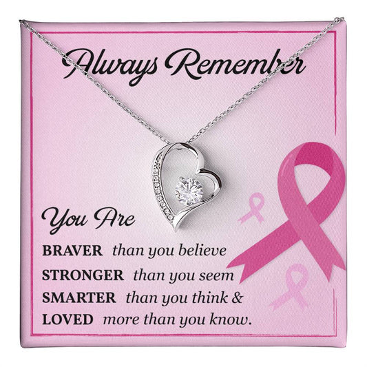 Breast Cancer Support Necklace with Card Gift Box