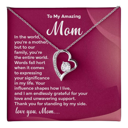 Mom Necklace Gift with Loving Message Card