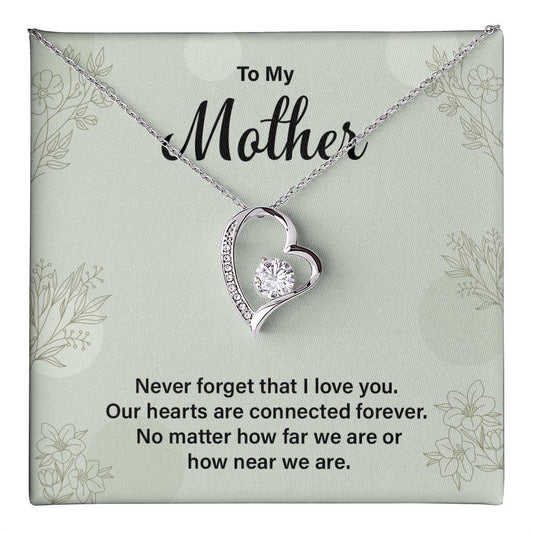 Heart Necklace Gift For Mom From Child With Message Card
