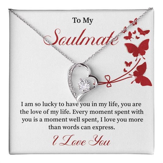 Soulmate Necklace Gift for Women – Love of My Life Message Card