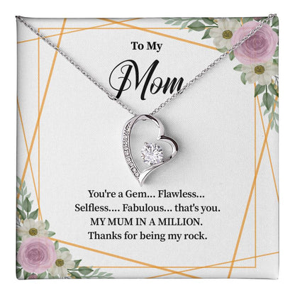 My Mom in a Million Necklace Gift with Message Card