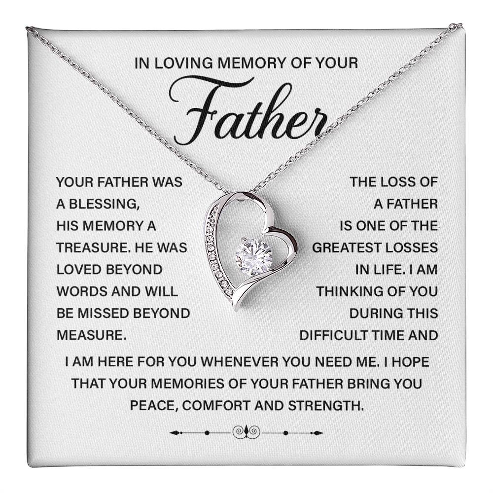 Loss of Father Memorial Necklace with Gift Box