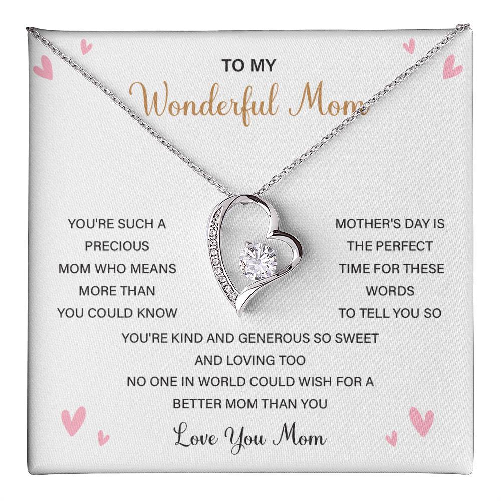 Love Shape Necklace Gift for Mom With Sweet Card & Box