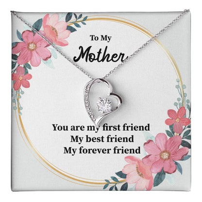 Mother Necklace Gift – First & Forever Friend Card