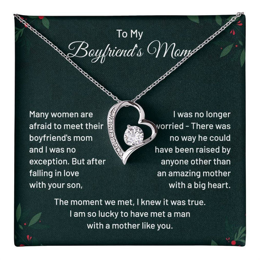 Boyfriend’s Mom Necklace Gift with Message Card