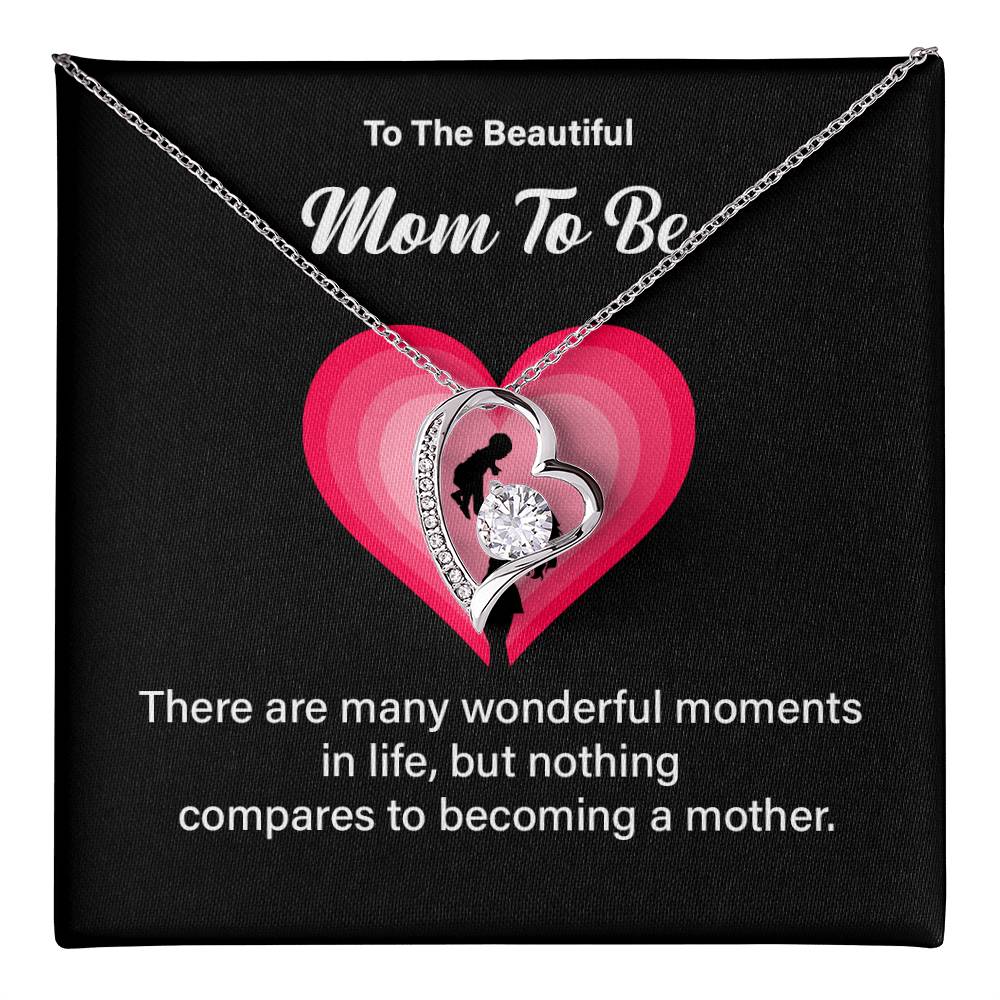 To The Beautiful Mom-to-be, Heartfelt Necklace For Her Elegant Jewelry For A Mom-to-be Thoughtful Necklace For Love And Support Sweet Pendant For A New Mom Elegant Pendant For A Mom’s Heart Thank You Gift For Motherhood Loving Message Necklace For Hope