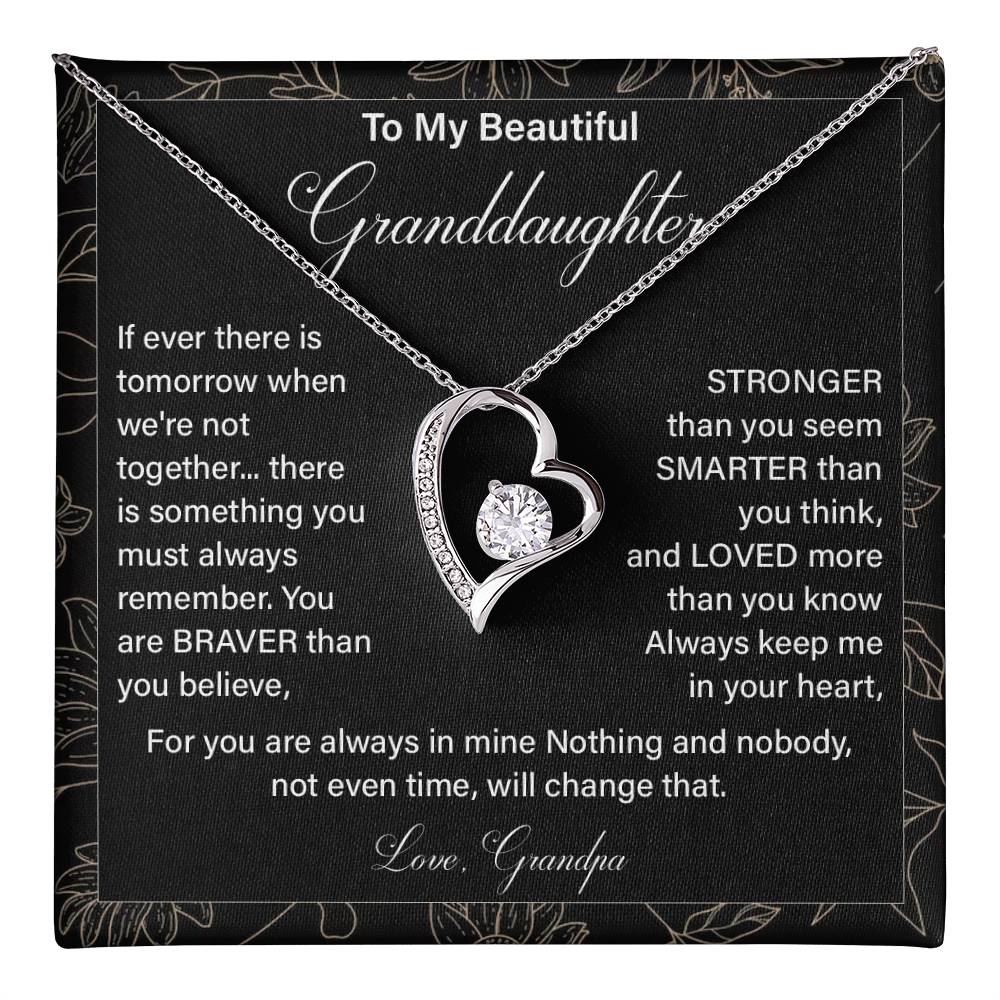 Granddaughter Necklace from Grandpa with Gift Card
