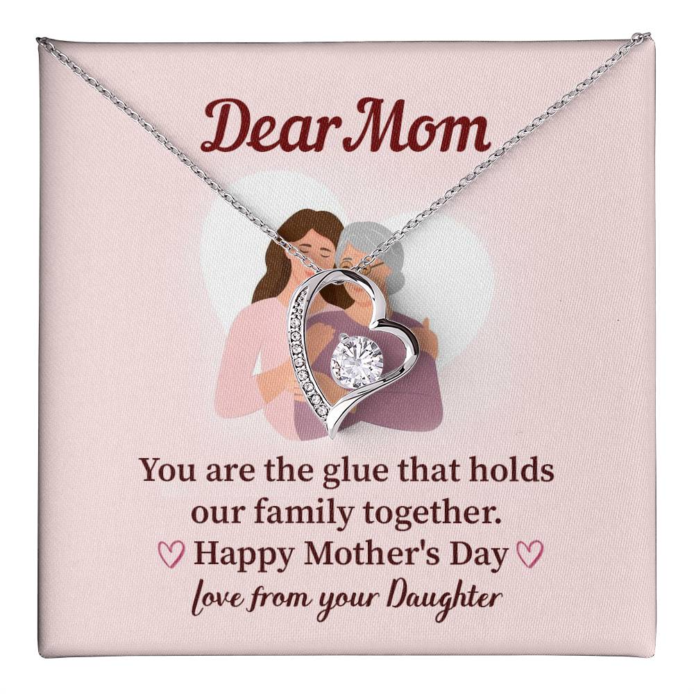 Dear Mom Family Glue Pendant Elegant Jewelry For A Mother’s Day Gift Sweet Gift For A Wonderful Woman Heartfelt Necklace Sentimental Jewelry Thank You Pendant Gift For A Special Mom Sweet Pendant For Family Love