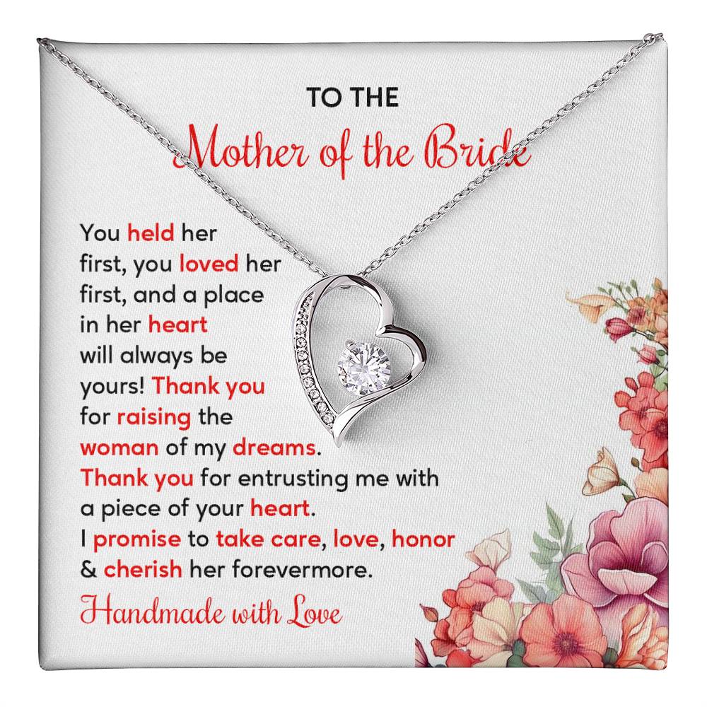 To The Mother Of The Bride, Heartfelt Necklace For Her Loving Jewelry For A Special Bond Thank You Gift For A Mother Sentimental Necklace For Love Appreciation Necklace For Her Beautiful Necklace Elegant Jewelry For Family Bond Thoughtful Necklace