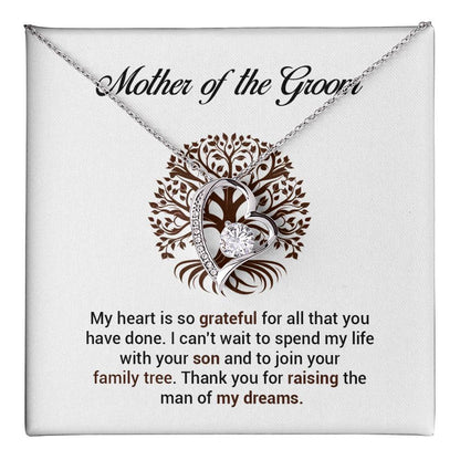 Mother of Groom Necklace Gift from Bride with Message Card