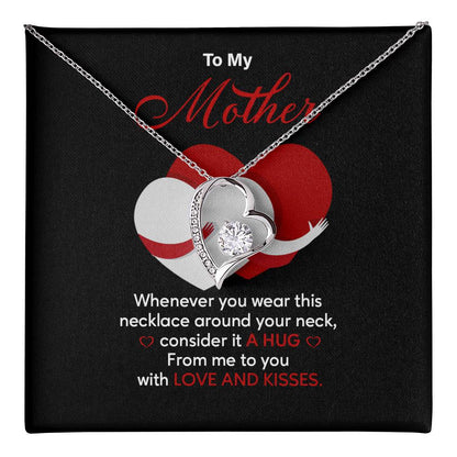 Mother Necklace Gift with Hug Message Card
