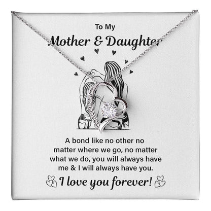 Mother Daughter Bond Necklace Gift with Message Card