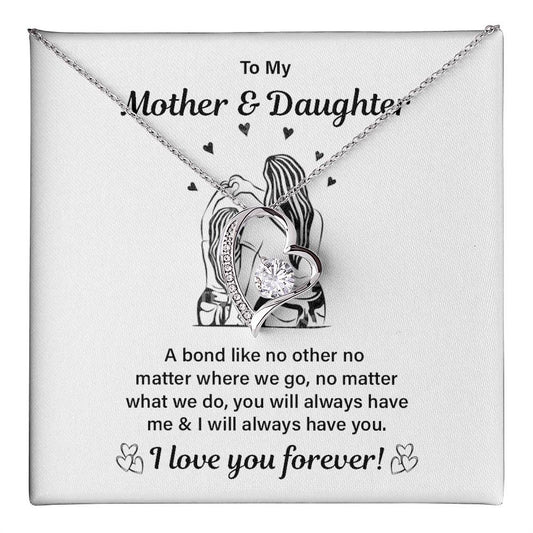 Mother Daughter Bond Necklace Gift with Message Card