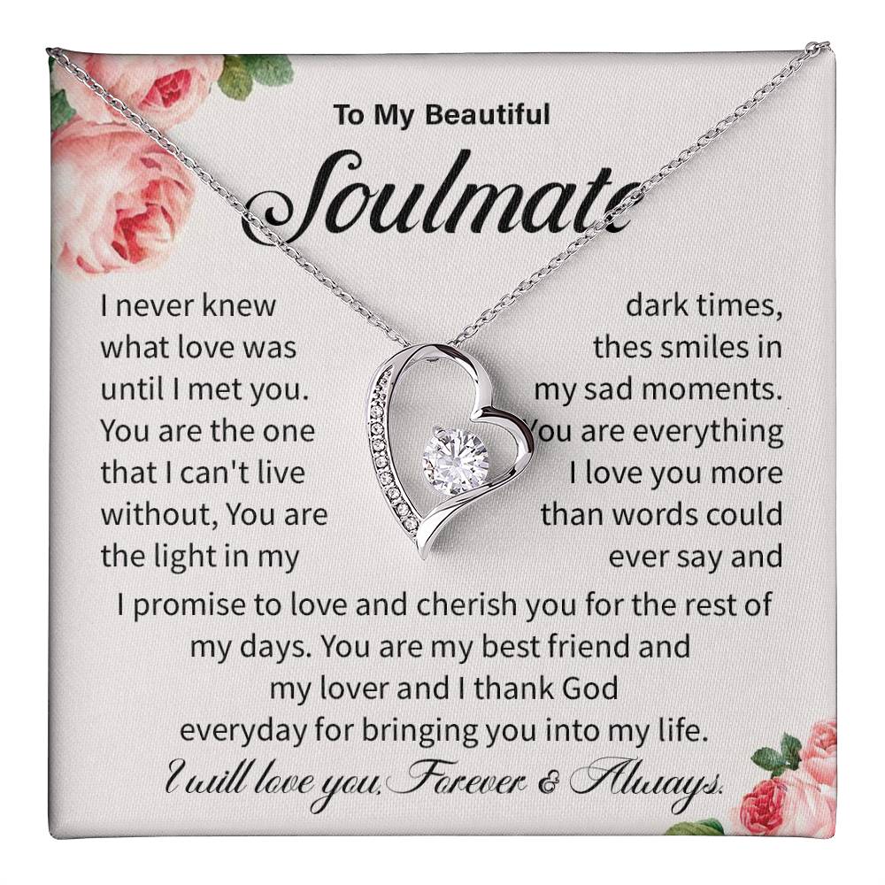 Soulmate Necklace Gift for Her – Love Message Card