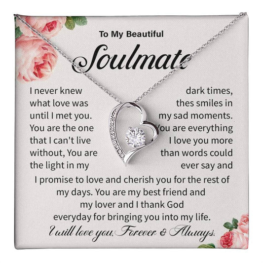Soulmate Necklace Gift for Her – Love Message Card