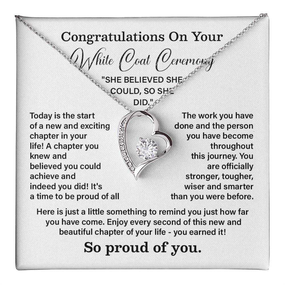 Congratulations On Your White Coat Ceremony New Adventures Necklace Hard Work Pay Off Necklace Enjoy The Journey Necklace Personal Growth Jewelry Daily Inspiration Necklace Heartfelt Message Necklace Congratulation Necklace She Believed She Could Necklace