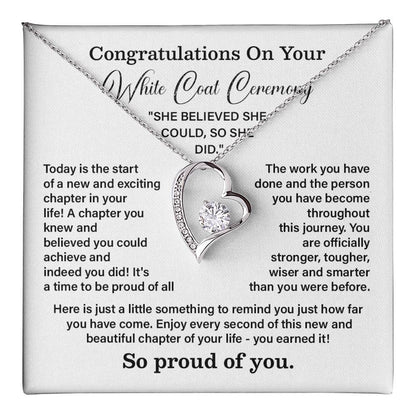 Congratulations On Your White Coat Ceremony New Adventures Necklace Hard Work Pay Off Necklace Enjoy The Journey Necklace Personal Growth Jewelry Daily Inspiration Necklace Heartfelt Message Necklace Congratulation Necklace She Believed She Could Necklace