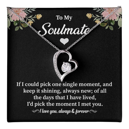 Soulmate Heart Necklace with Message Card & Gift Box