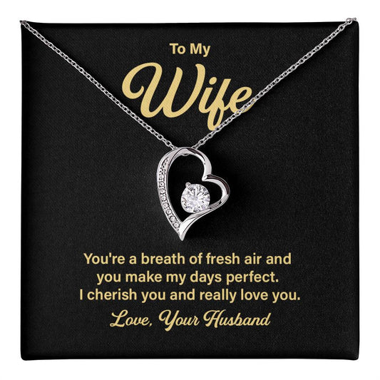 Anniversary Necklace Gift for Wife from Husband – Message Card
