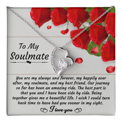 Soulmate Necklace Gift for Her with Message Card