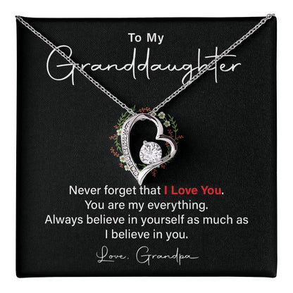 Granddaughter Necklace Gift from Grandpa – Love Message