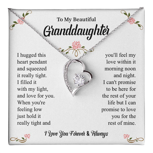 Granddaughter Necklace Gift with Love Message Card