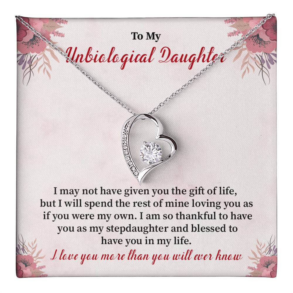 Unbiological Daughter Necklace – Heart Pendant Gift
