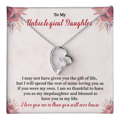 Unbiological Daughter Necklace – Heart Pendant Gift