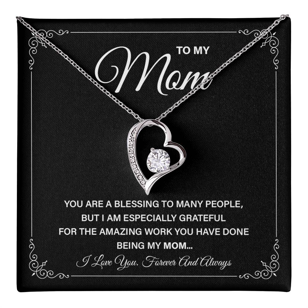 Elegant Mom Necklace Gift with Grateful Message
