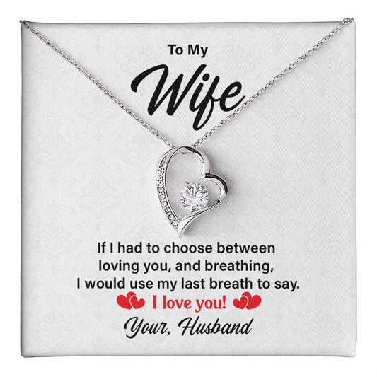 Wife Necklace Gift from Husband – Romantic Message Card