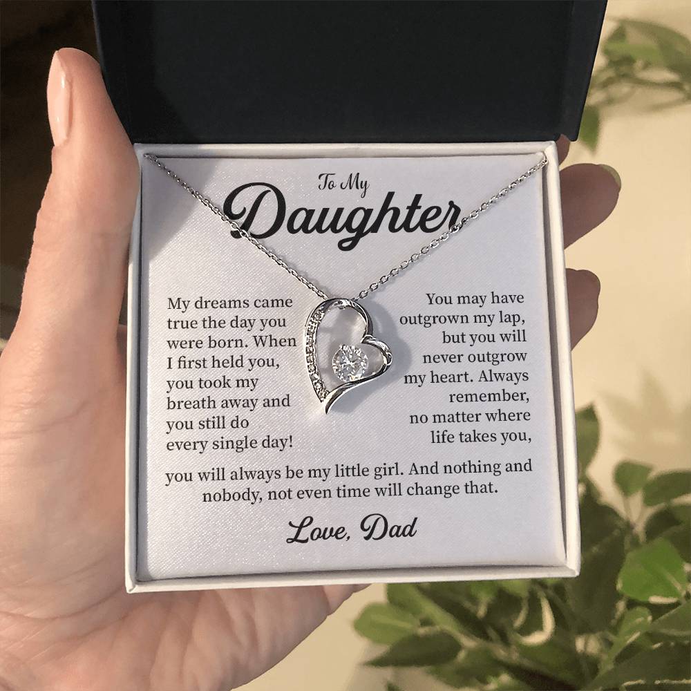 To My Daughter Necklace from Dad – Forever in My Heart Gift
