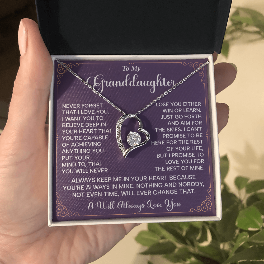 Granddaughter Necklace Gift With Inspiring Card