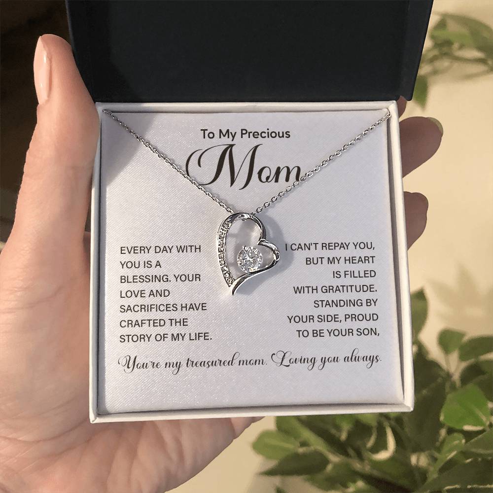 Mom Necklace from Son – Treasured Message of Gratitude and Love