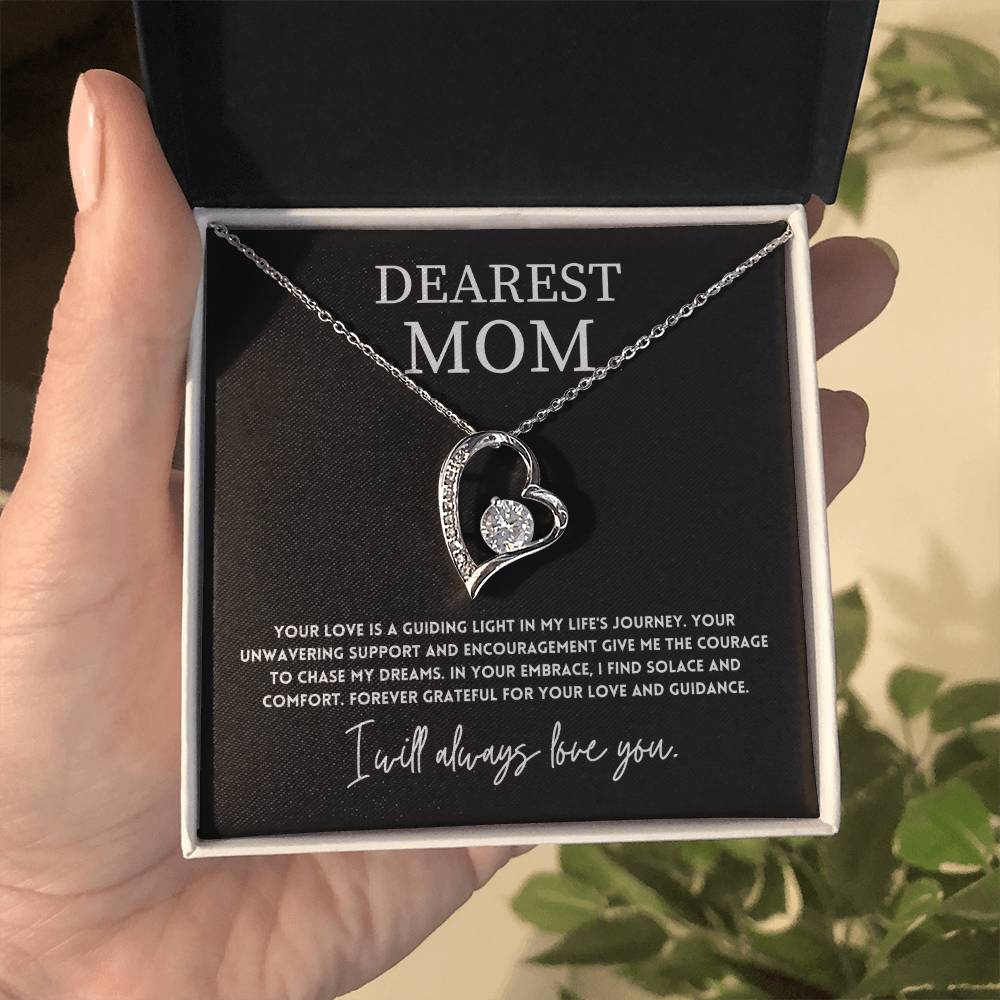 Dearest Mom, Best Necklace Gift From Son Necklace With Heartfelt Message Thoughtful Necklace Gift Best Mother’s Day Necklace Gift Jewelry Gift Love And Support Necklace Gift Inspirational Jewelry Gift Heart Pendant Necklace