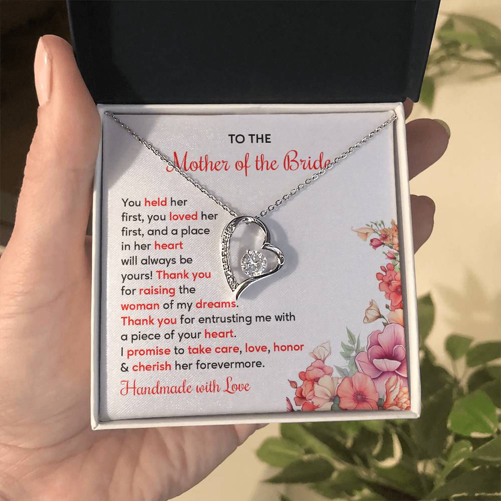 To The Mother Of The Bride, Heartfelt Necklace For Her Loving Jewelry For A Special Bond Thank You Gift For A Mother Sentimental Necklace For Love Appreciation Necklace For Her Beautiful Necklace Elegant Jewelry For Family Bond Thoughtful Necklace