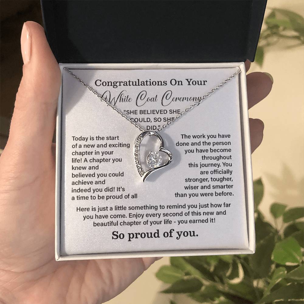 Congratulations On Your White Coat Ceremony New Adventures Necklace Hard Work Pay Off Necklace Enjoy The Journey Necklace Personal Growth Jewelry Daily Inspiration Necklace Heartfelt Message Necklace Congratulation Necklace She Believed She Could Necklace