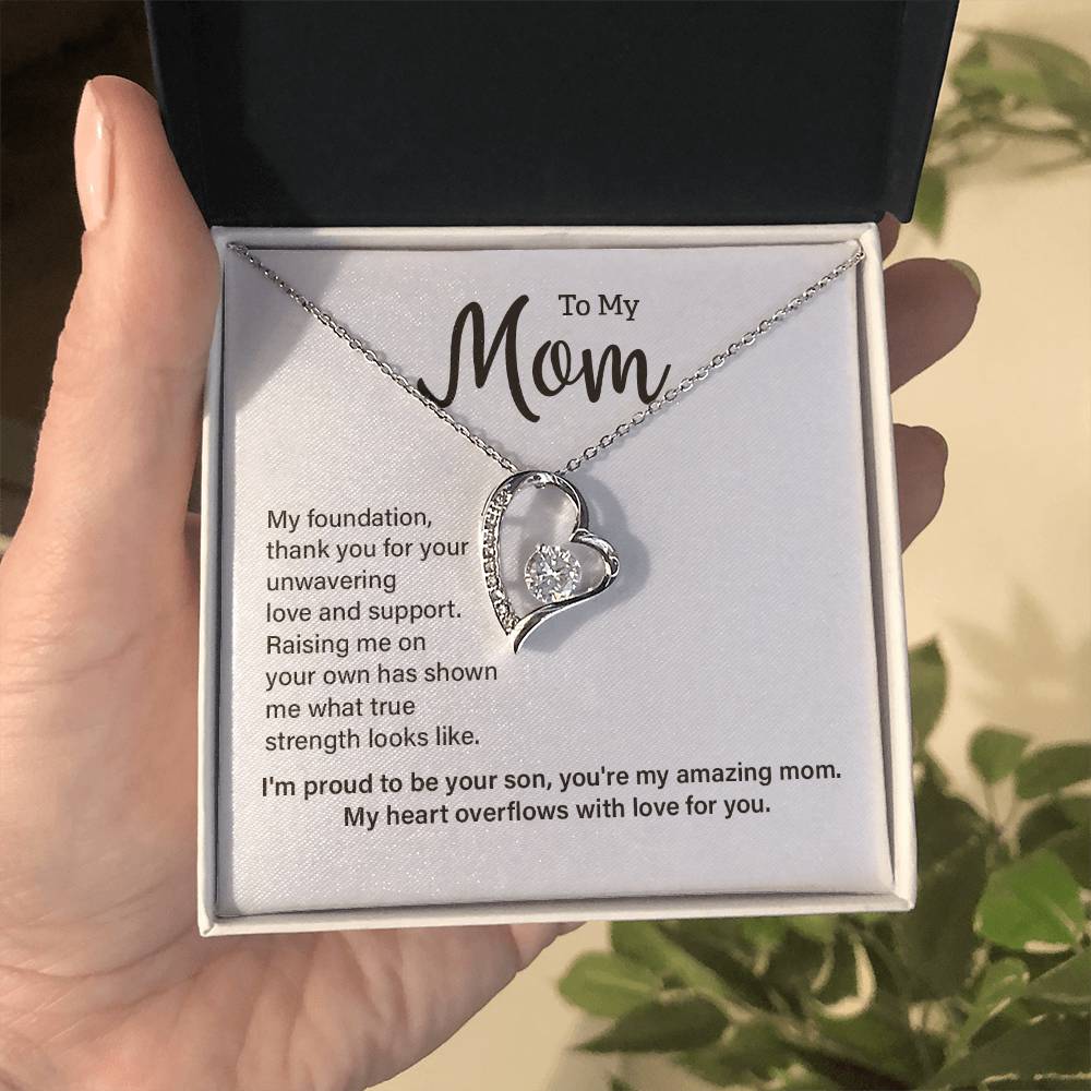 Necklace for Mom from Son – Thank You for Raising Me Alone