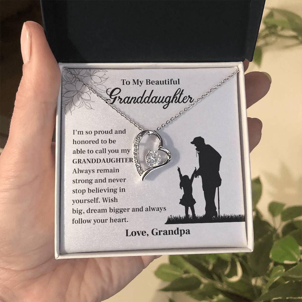 Granddaughter Jewelry from Grandpa with Inspirational Note